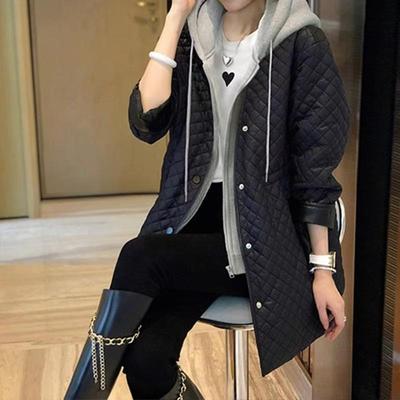 Женские осенние и зимние куртки, поддельная двухкомпонентная куртка с капюшоном Diamond, легкая, свободная, ветрозащитная, короткая, женская, 5 цветов