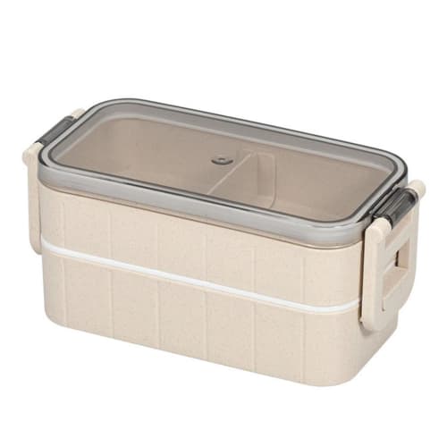 Ланч-бокс большой вместимости 800 мл, 2-ярусный, с посудой, разделителями, в японском стиле, антибактериальный, легкий, герметичный, можно использовать в микроволновой печи и мыть в посудомоечной машине