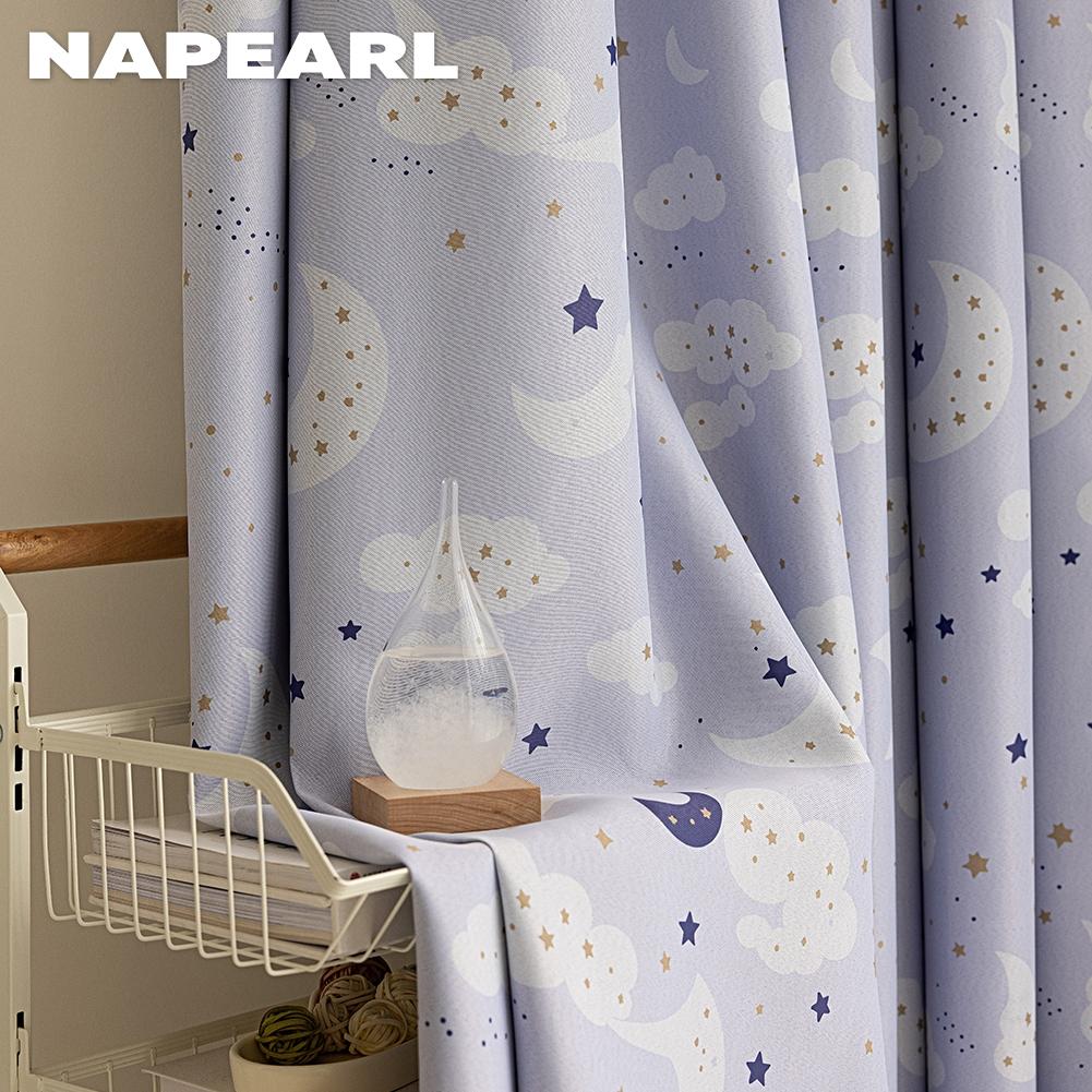 1 шт. NAPEARL 70-80% затемняющие шторы с рисунком ночного неба и принтом для спальни, гостиной, домашнего декора