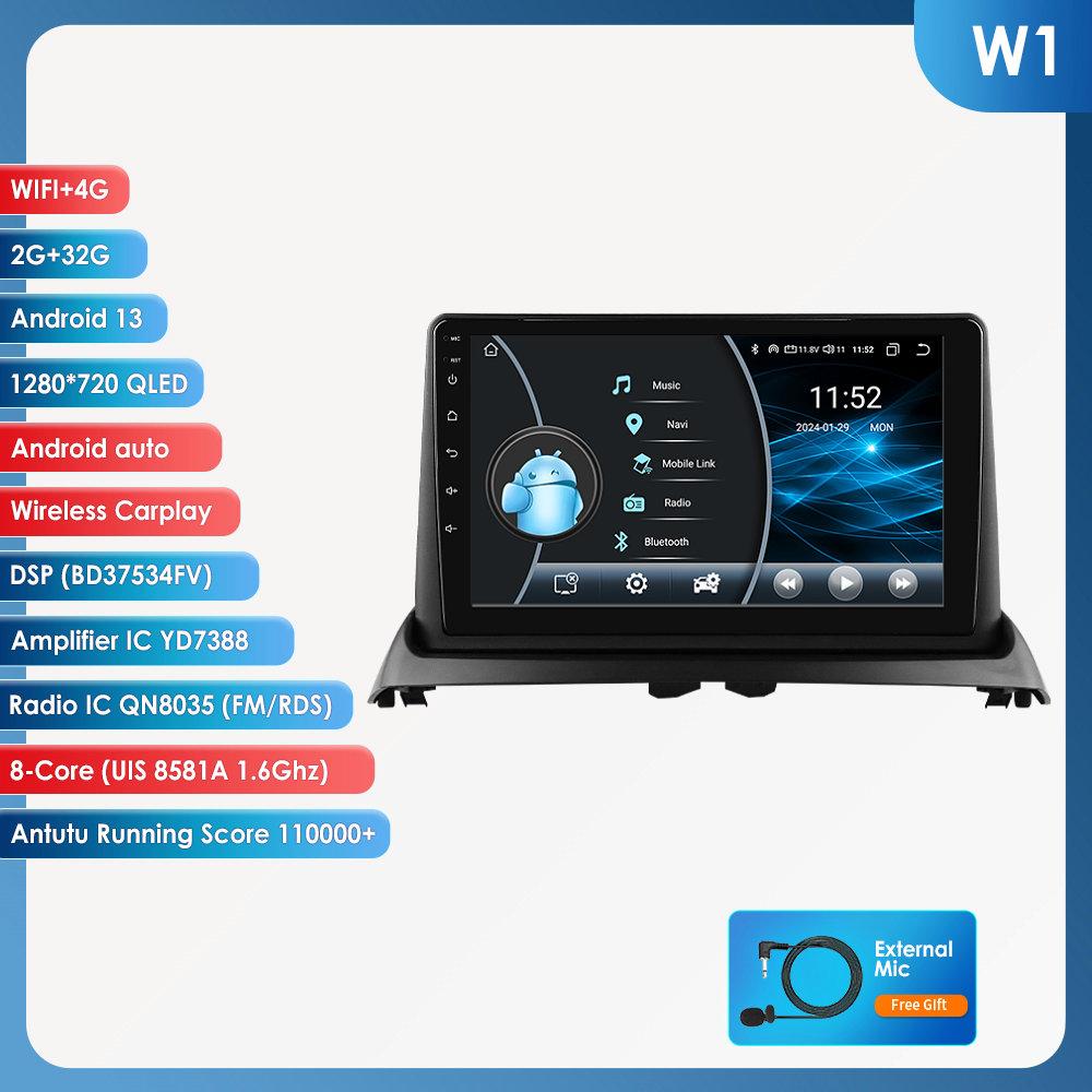 OSSURET Автомобильные интеллектуальные системы Carplay Android Car Radio для Renault Clio 2 2000-2012 Мультимедийный видеоплеер WIFI Интеллектуальный экран Авторадио RDS