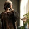 Древний Глиняный Легкий Хлопок Ретро Китайский Стиль Рубашка с Косым Воротником и Пуговицей-Лягушкой - Растительное Окрашивание Пепельный Оттенок