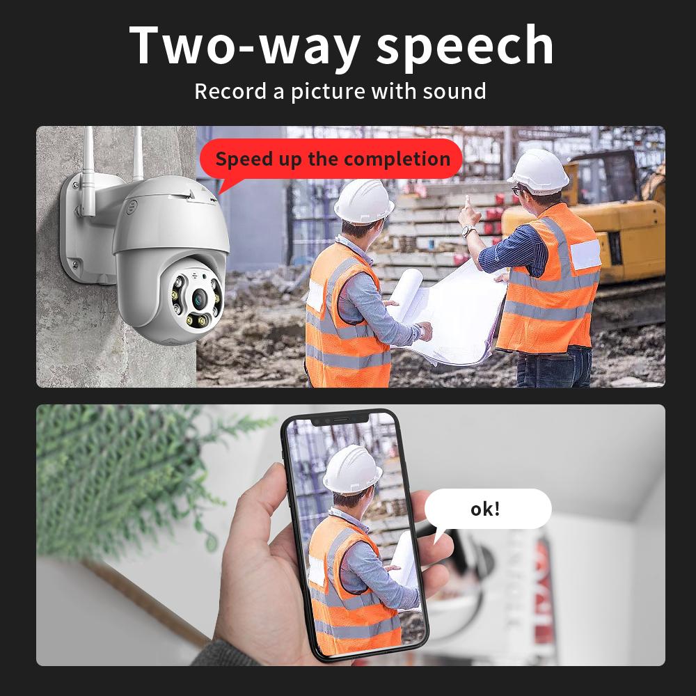 IP-камера ЕС с углом обзора 355°, 2 МП, 1080P, уличная IP65, водонепроницаемая камера видеонаблюдения, защита безопасности, AI, обнаружение человека, беспроводная связь, Wi-Fi, H.265, наблюдение CamearAA