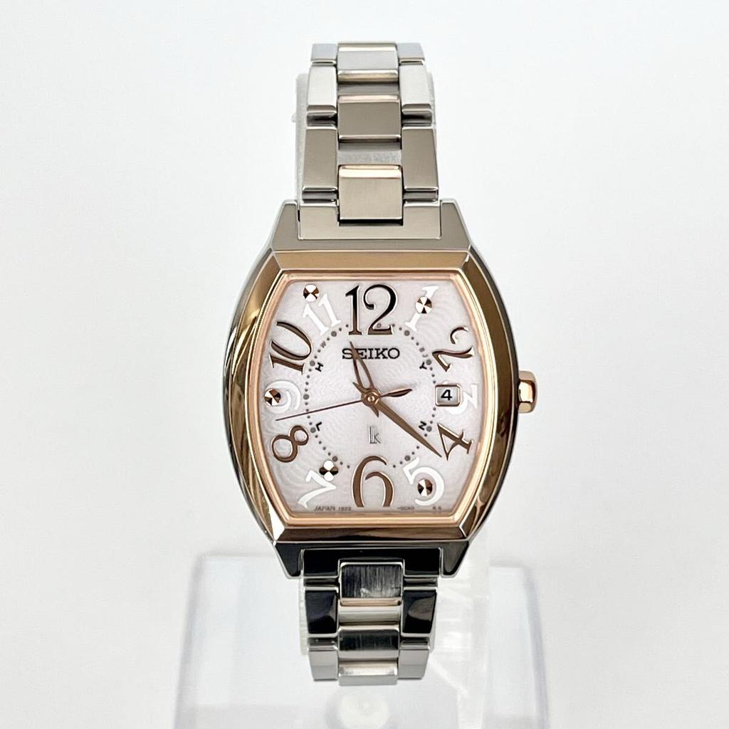 Полированный Seiko Lukia Excellent Розовый Серебристый Золотой s2384 [Рабочее состояние] Женские часы, Радиоуправляемые на солнечной батарее, Состояние, Циферблат