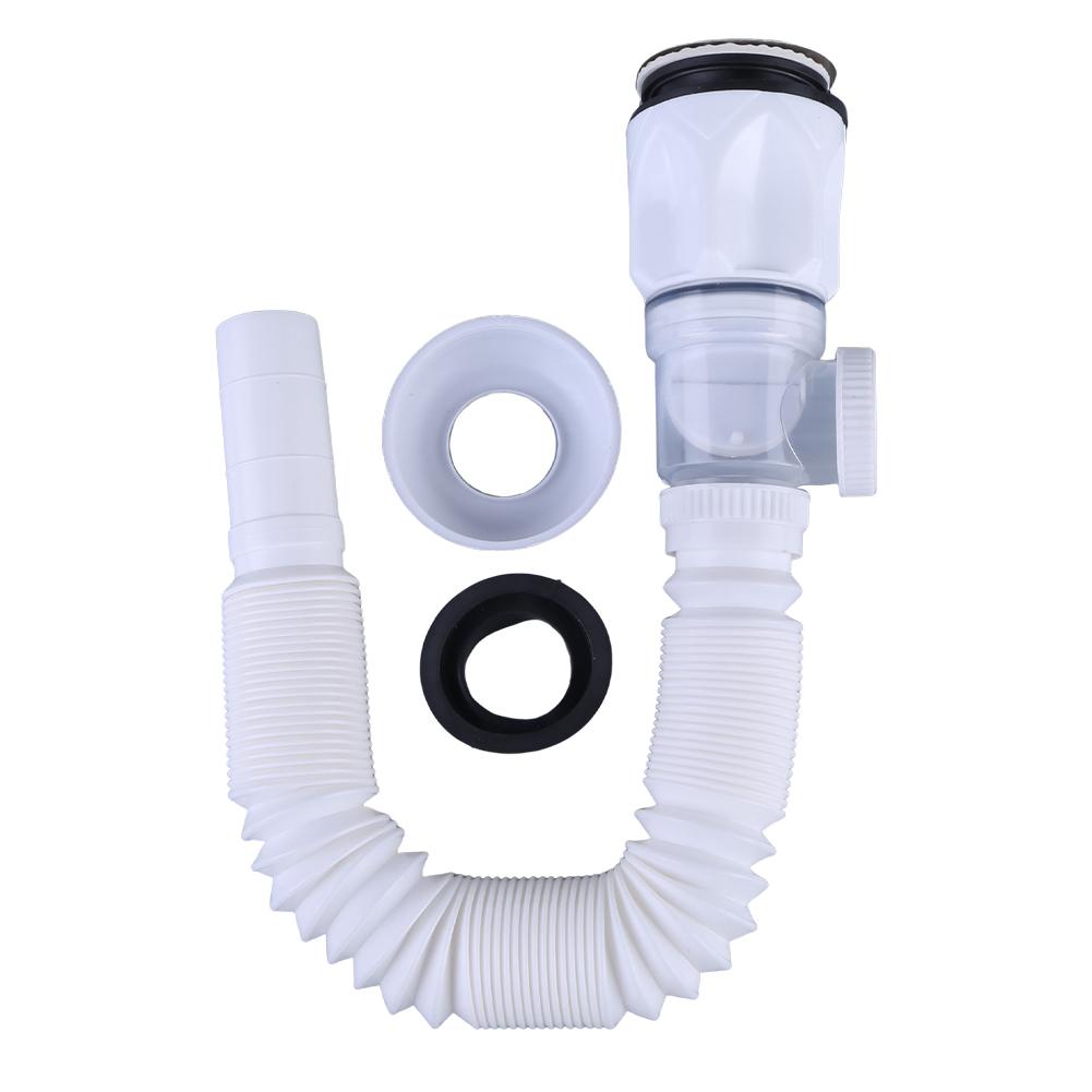 Flip Top Универсальный гибкий сливной комплект для раковины Слив для раковины Настенный слив для раковины Горизонтальная дренажная труба Кухонные принадлежности