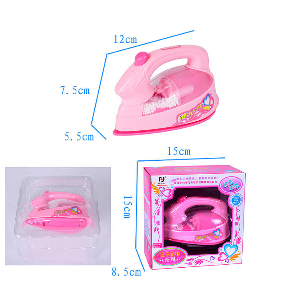 Plastic Pink Simulation Mini-Iron For Kids Pretend Play House Novelty Toy