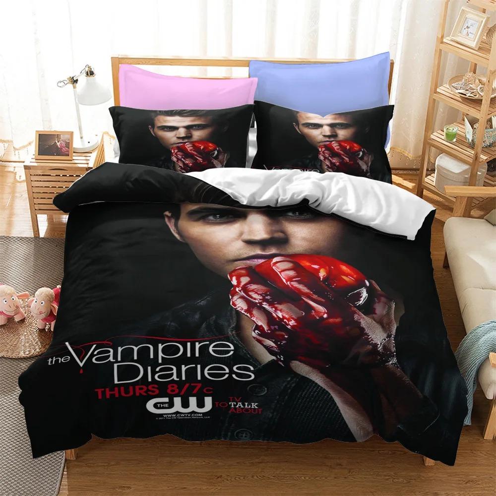 3D Printe The Vampire Diaries Duvet Cover Pillowcase Bedding Set Boys Girls Single/Double/Queen Size Bed Kids Adult 3piece set