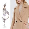 Blucome Rhinestone Cubic Mermaid Shape Brooches For Women Men Gold Color Wedding Birdal Special Design Brooch Pins