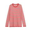 Kaslead New Women clothes Western Style Fashion Simple and Versatile Thin Stripe Knitted Pullover 9325010