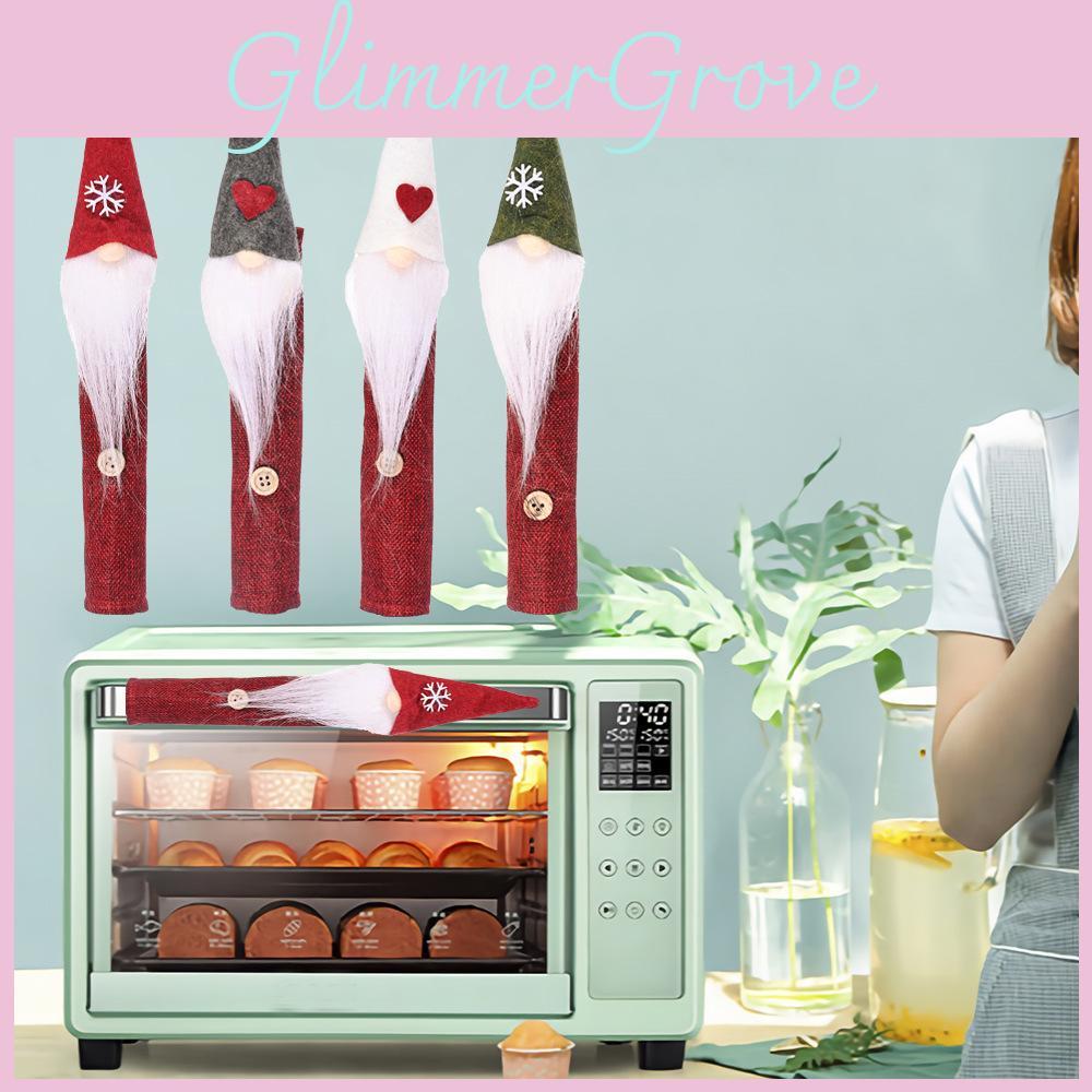 Charming Rustic Forest Santa Burlap Handle Covers Eight Pack For Festive Christmas Decor