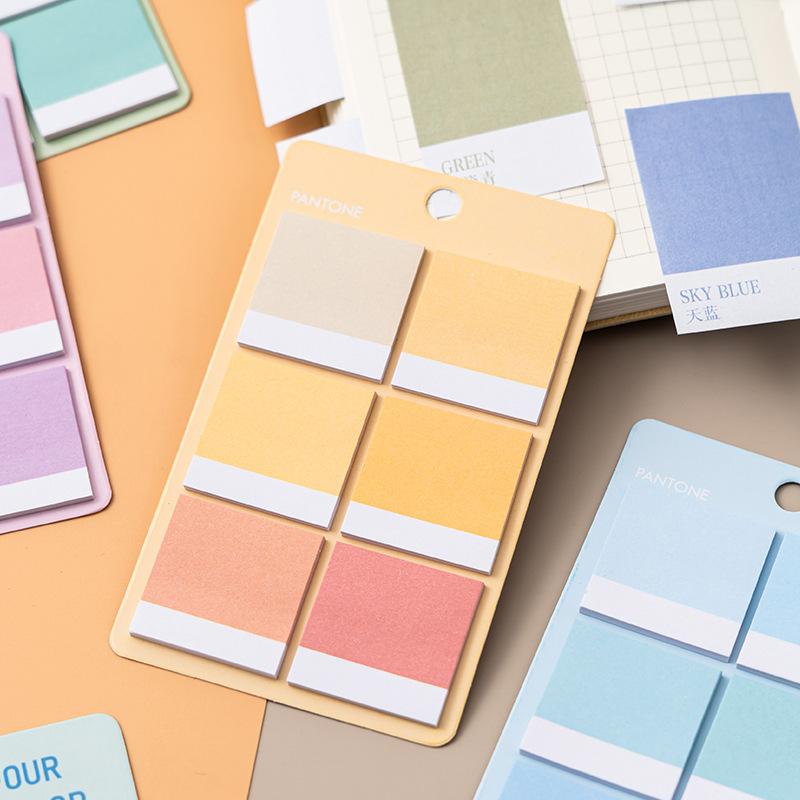 1/4 шт. Нежная цветовая схема липучки градиентная серия квадратные индексные бирки наклейки блокнот самоклеящийся дневник