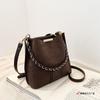 Korean Version of Simple Texture Large-capacity Bag Women's New Trendy Shoulder Women's Bag Crossbody Chain Versatile Bucket Bag