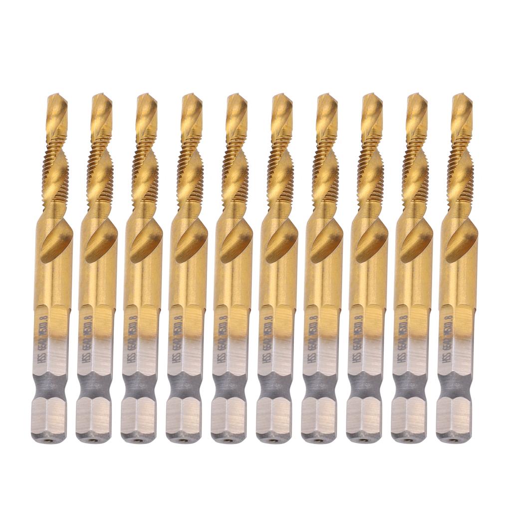 10 шт. Метчики Сверла HSS 6.1 Шестигранный Квадратный Хвостовик Ti Покрытие Композитные M5 Метизы Ручные Инструменты