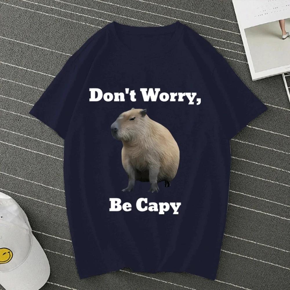New model Dont Worry Be Capy Capybara T Shirts Unisex Unisexga Anime Tee Shirts Tshirts Unisex Clothing Unisex Yk