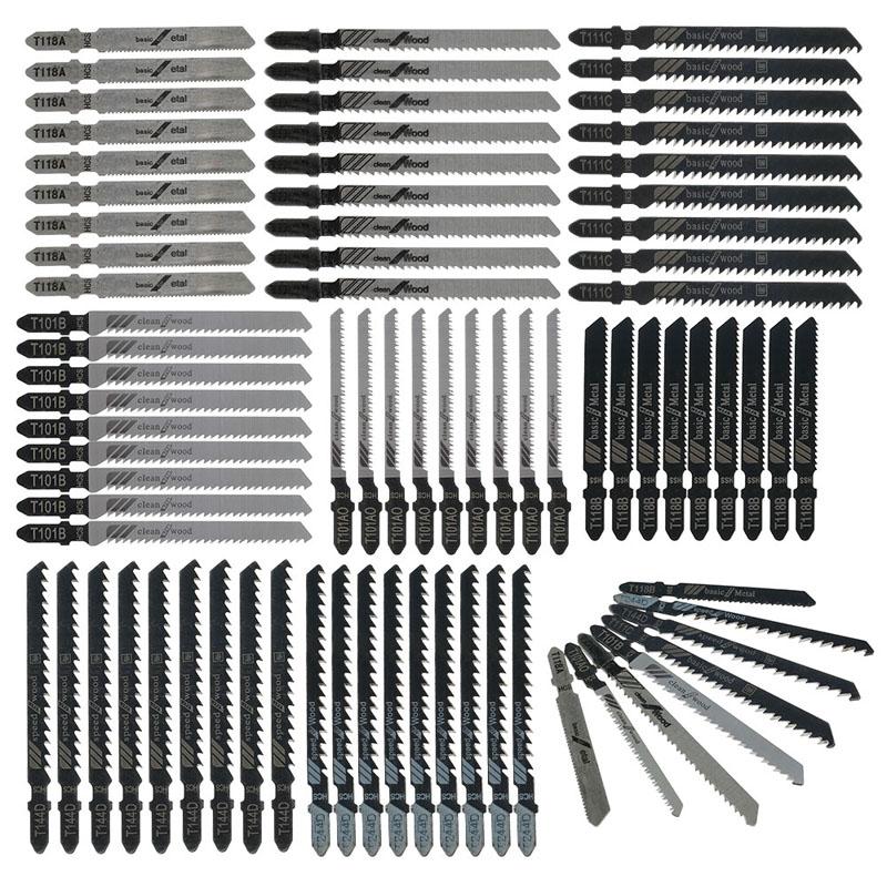 80pcs Lengthen Jig Saw Blade Jigsaw Blades Set Metal Wood Assorted Blades Wood Plastic Woodworking Cutting DIY Power Tool