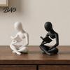 Книжная полка в индустриальном стиле, 3D-печатное украшение для книжной полки, Статуэтка Мыслителя, Абстрактное художественное украшение, Скульптура для чтения, Эстетичная скандинавская минималистичная фигурка,