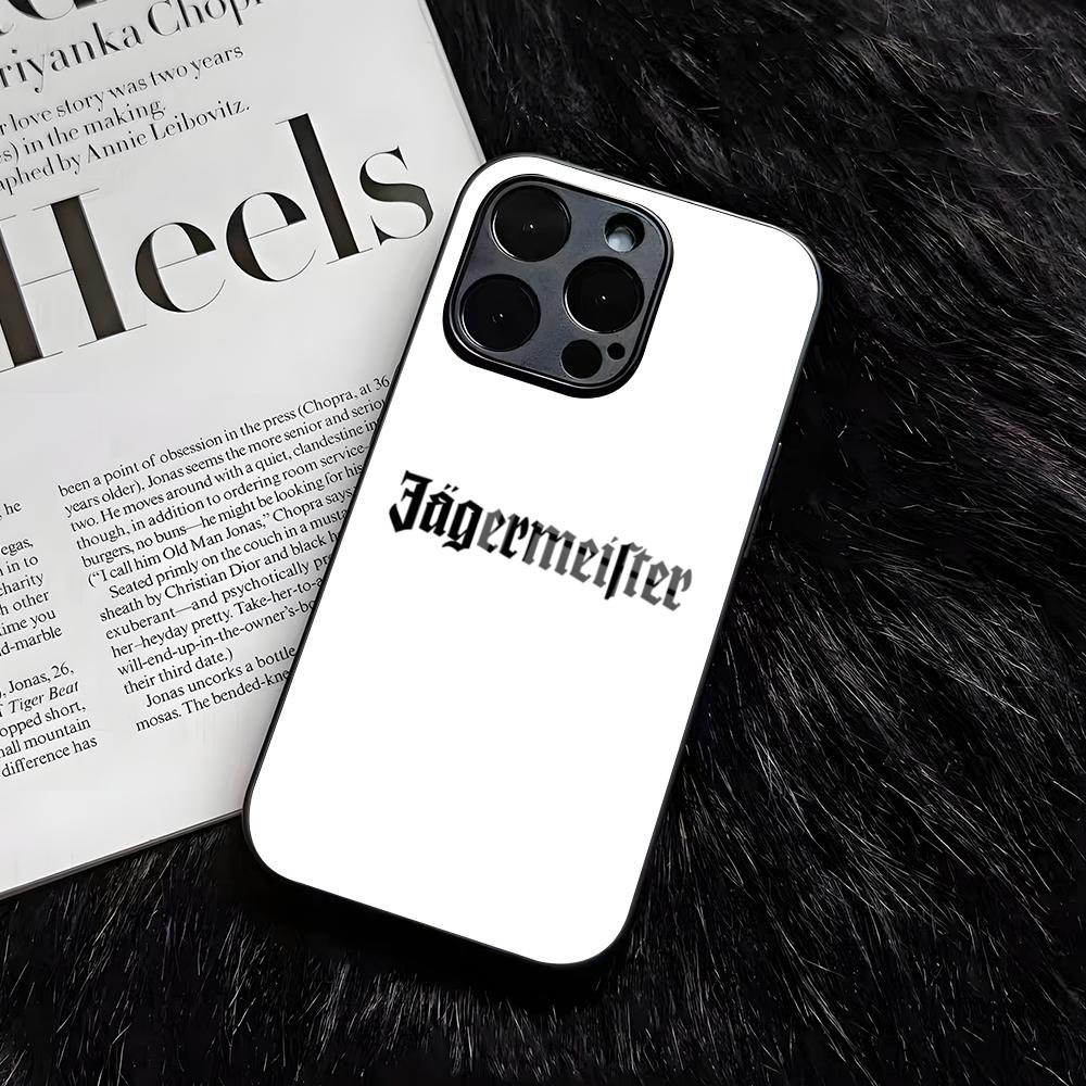 Горячий чехол для телефона J-Jagermeisters для IPhone 17 Air 16 E Pro Max 15 14 13 Mini 12 Pro 11 Max Plus Черная стеклянная крышка
