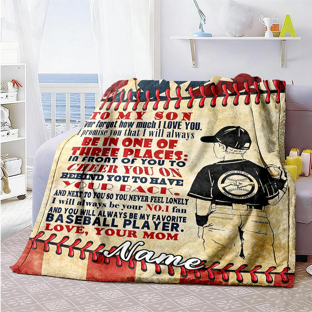 Son1 Personalized Text Blanket Multi-purpose Personalized Blanket Warmthful Decor Throw For Living Room Home Decor Couch Picnics Four Seasons Universa