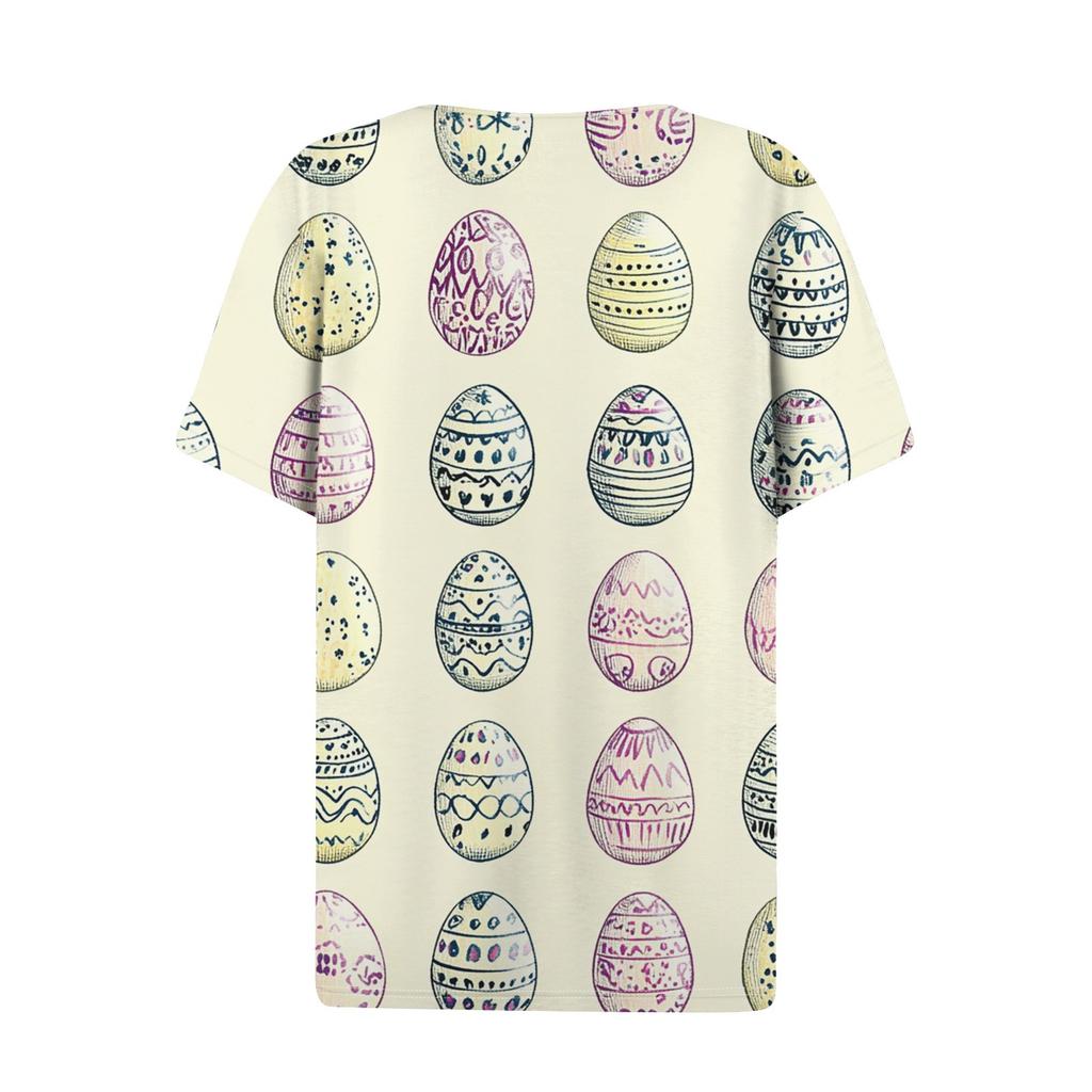 Women's T Shirt Print Button Short Sleeve Daily Weekend Fashion Basic V- Neck Regular Top