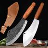 Kitchen Knives Hand Forged Blade Wood Handle Chef Cooking Utility Slicing Knife Cleaver Meat Chop Vegetable Butcher Boning Knife