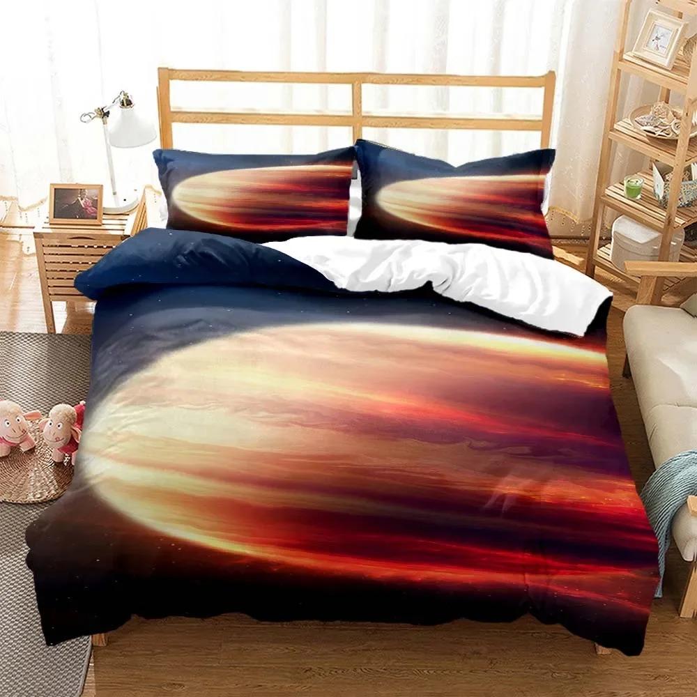 Space Star Bedding Set 2-3Pcs Bedroom Quilt Cover Set Single Double Size Polyester Duvet Cover Pillowcase for Adult Boy Girl