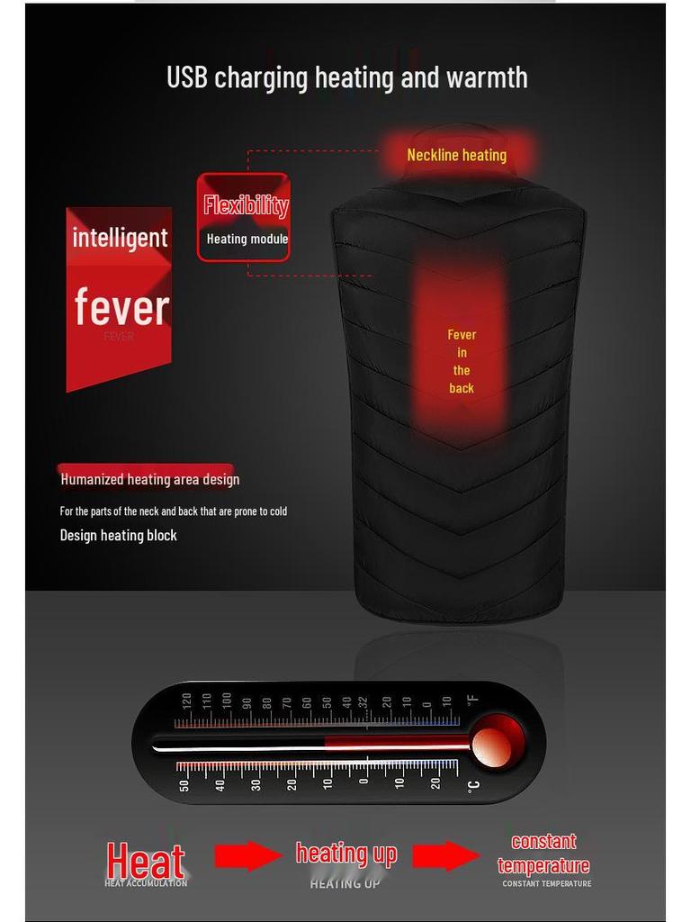 Men's Smart USB Heated Vest with Four To Eight-Zone Temperature Control