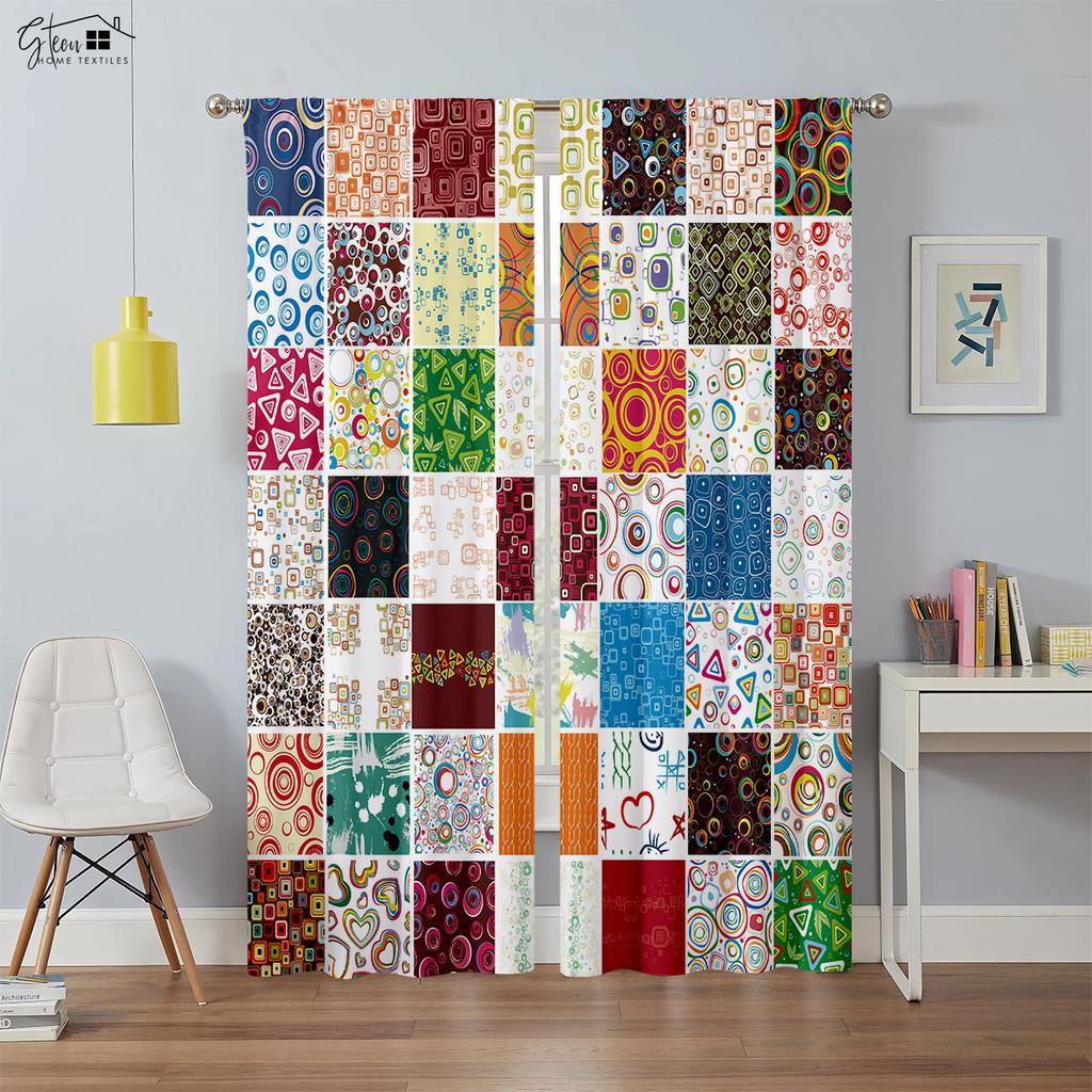 2 шт. в упаковке, цветные шторы в клетку в стиле бохо, подходят для спальни, гостиной, кабинета, декоративные шторы