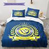 Al-Nassr FC Pattern Bedding,Quilt Set Quilt Cover Pillowcase Home Birthday Gift(1 * duvet cover + 2 * pillowcase, without core)