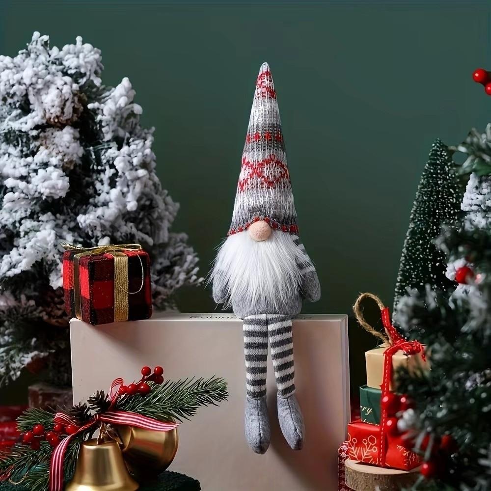 Handmade Leg Hanging Doll Ornament Cartoon Xmas Gnomes Elf Dolls Party Favors