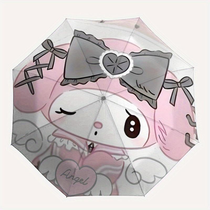 1pc Cute My Melody Pattern Automatic Umbrella is Fashionable and Good-Looking, a Portable 3-Fold Umbrella, Suitable for Travel and Daily Use, a Travel