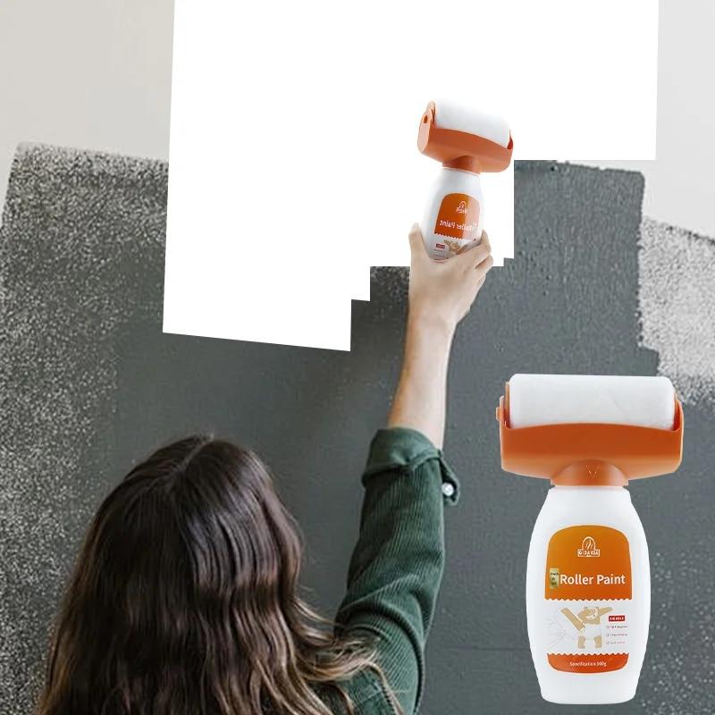 Hot Antibacterial Wall Paint Strong Repair Wall Paint Household White Latex Paint With Roller Brush for Living Room Kitchen Tool