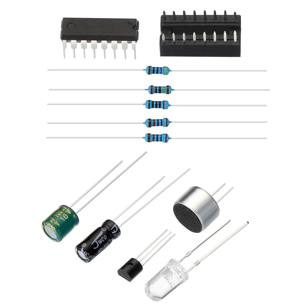 PATIKIL Soldering Practice Board 1 Set Электронный комплект Прототип печатной платы DIY Сварочная схема Голосовое управление светодиодной подсветкой для экспериментов по соревнованиям