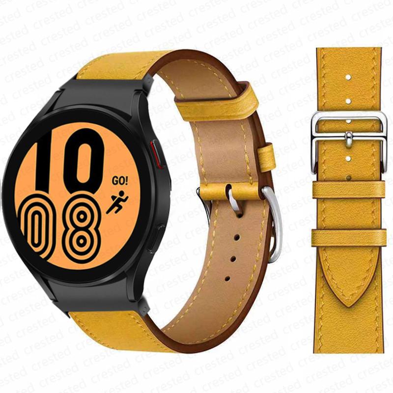 20mm Band For Samsung Galaxy Watch 6 4 classic/5 Pro 44mm 40mm 47mm 43mm 45 No Gaps Leather Bracelet Correa Galaxy Watch 6 Strap