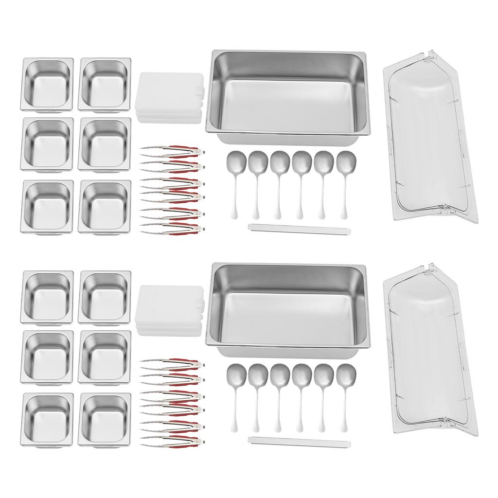 2 шт. 6-секционный поднос для фруктов из нержавеющей стали с поддоном для льда и прозрачной крышкой, полный набор для вечеринки, фуршета, пикника, домашней кухни