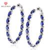 New Arrival Fashion Women Hoop Earring Dazzling Blue/White Cubic Zircon Elegant Female Accessories Gifts Earrings Jewelry