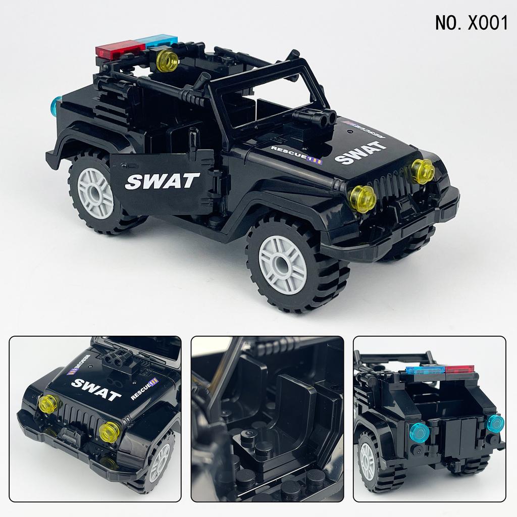 L-3 Black Jeep, маленький строительный блок в виде гранул, набор оружия, кукла SWAT, детская игрушка-строительный блок
