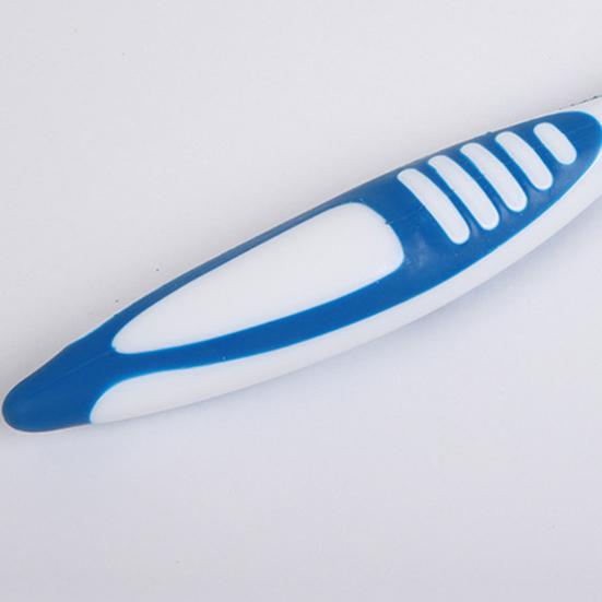 Двусторонняя зубная щетка для зубных протезов Эргономичная ручка Пластиковая многослойная щетина Искусственные зубы Щетка для ухода за полостью рта для домашнего использования