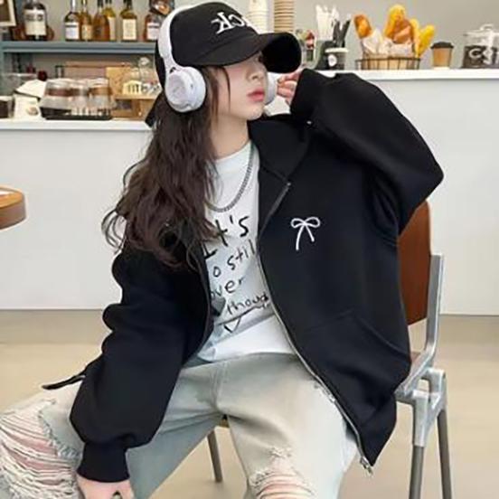 Повседневные куртки для девочек, весенние толстовки, пальто, осенние детские куртки с бантом, тонкая молния, верхняя одежда, спортивная одежда для подростков