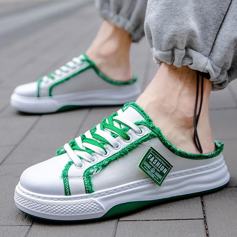 Fashion Summer New Men's Shoes Cool Canvas Slippers Men's Fashion Trend Canvas Thick Soled Breathable Sneakers Slippers Shoes D276