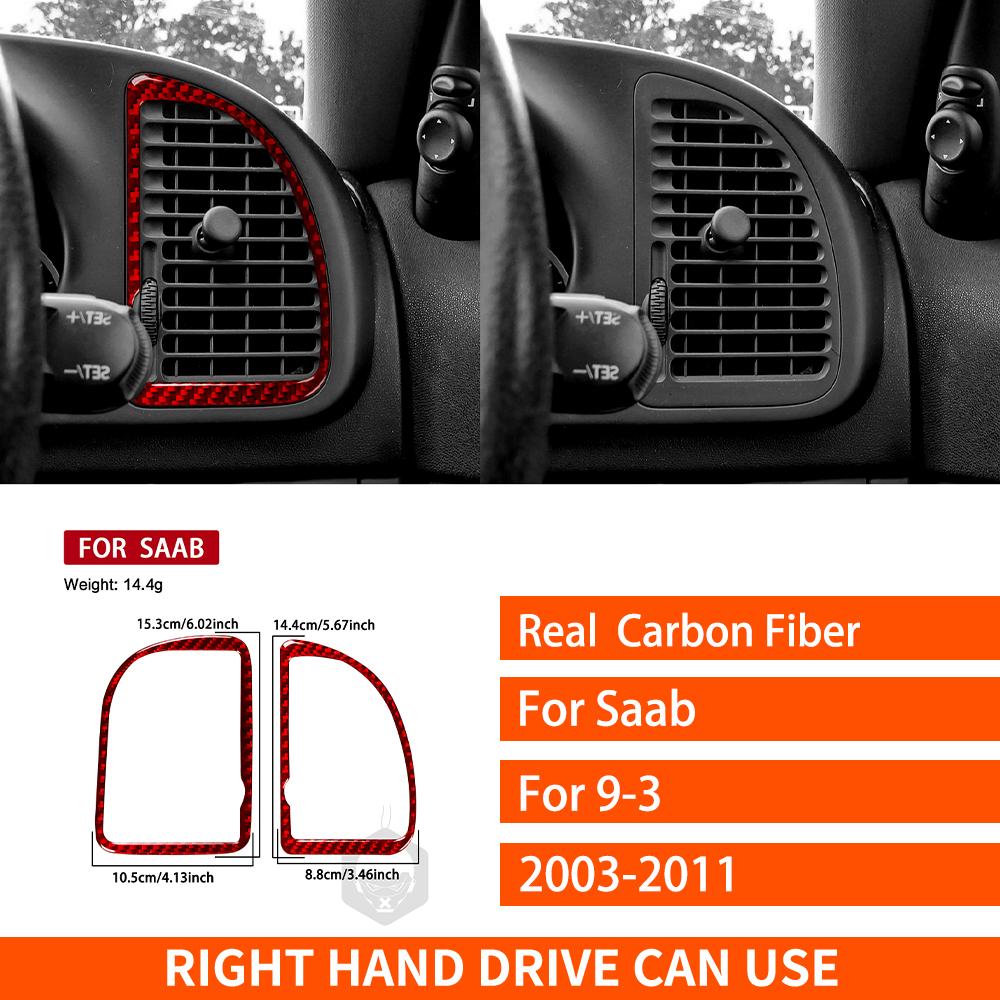 For Saab 9-3 2003-2011 Real Carbon Fiber Sticker trument Air Conditioning Vent Panel Car Accessories Interior decorative