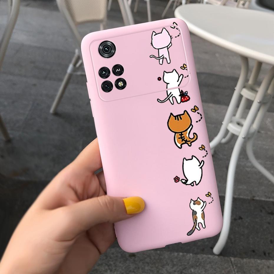 Чехол для Xiaomi Poco M4 Pro Милый узор Конфетный цвет Чехол для телефона Для Poco M 4 M4 Pro 5G 4G PocoM4 Мягкий силикон ТПУ Задняя крышка