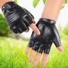 Half Finger Gloves Street Dance Performance Dance Nightclub Breathable Outdoor Cycling Fitness Driving Men and Women Leather Gloves