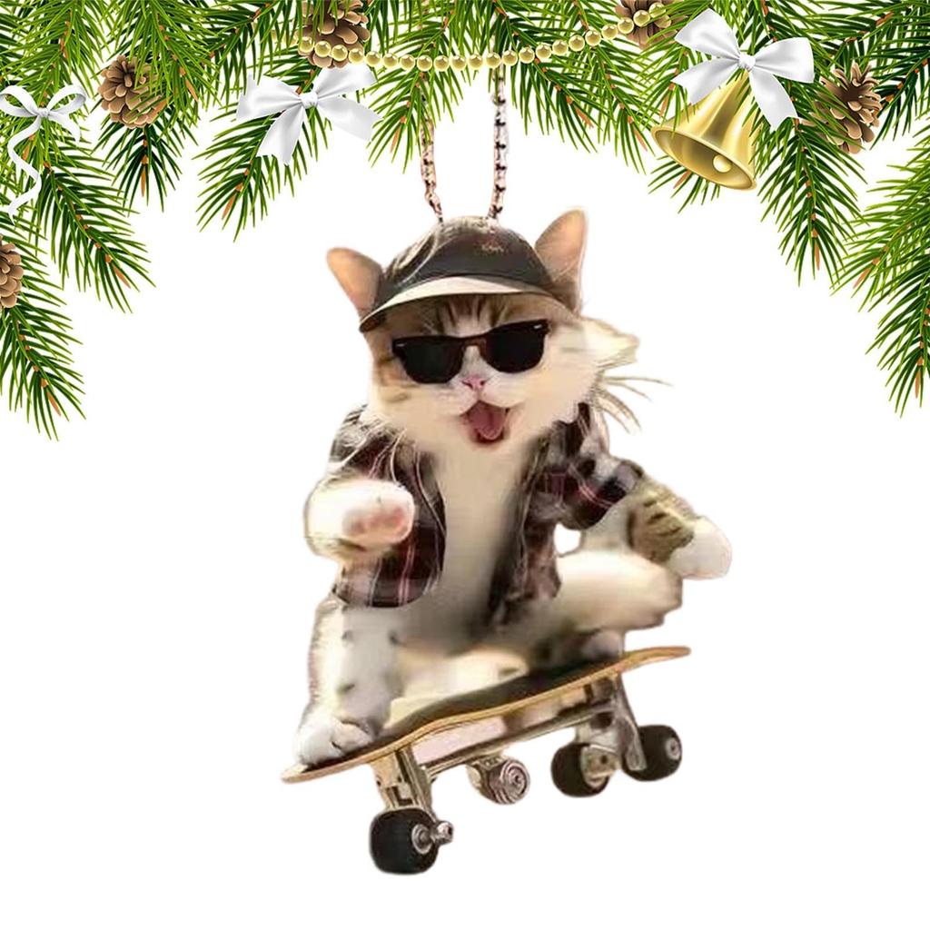 Cute Animal Keychain, Rearview Mirror Pendant Flat Acrylic Creative Bag Keychain Pendant Car Pendant