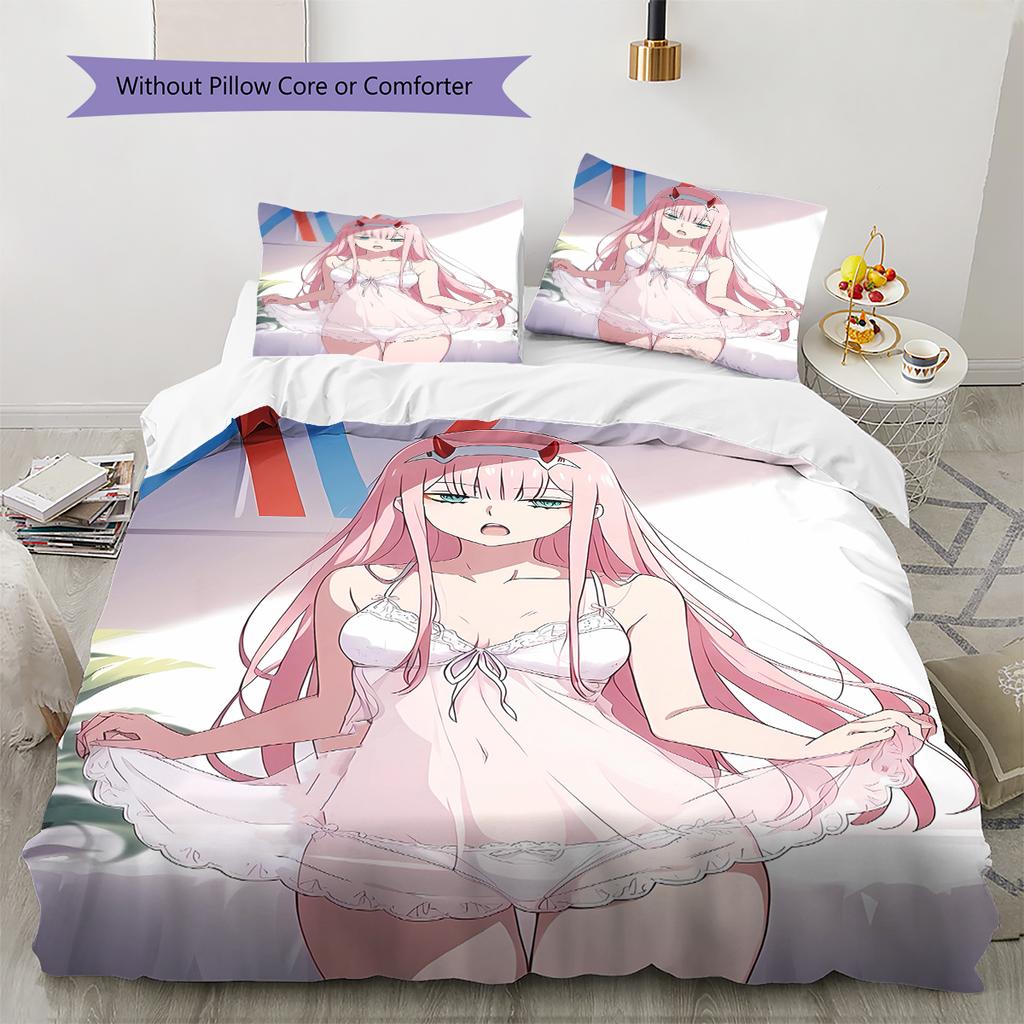 Darling in the Franxx Soft Comfort Duvet Cover, Kids Bedding Set Gift, Size Various Options -HE7
