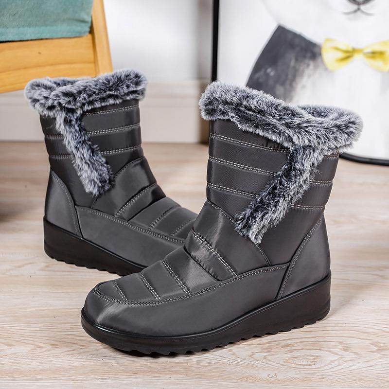 Waterproof Women's Winter Boots Women Snow Boots Faux Fur Warm Ankle Boots Women Thicked Plush Non-Slip Cotton Boots Woman