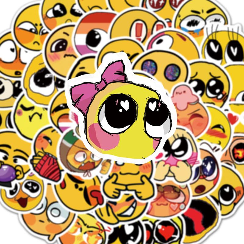 100Pc Cute Smiley Emoticon Stickers Same Cute Stickers Vtuber Luggage Stickers Mug Stickers Notebook Decoration Stickers