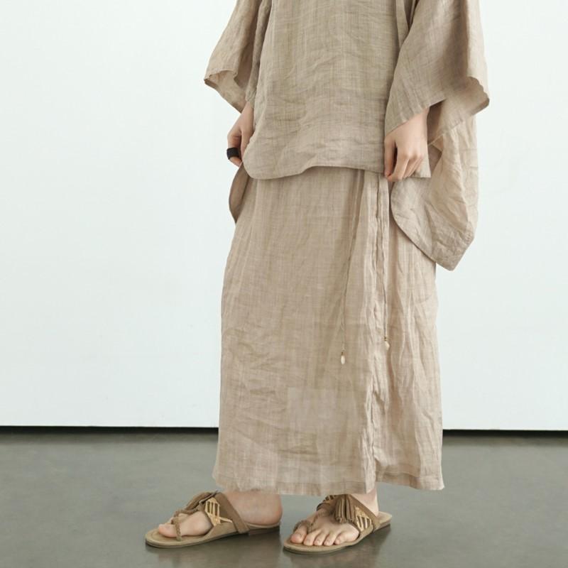 Johnature Женские винтажные однотонные юбки Эластичная талия Рами Высококачественная ткань Летние свободные женские А-силуэта юбки