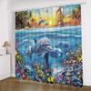 2pcs Dolphin Pattern Curtains Decorative Window Drapes Window Treatments For Bedroom Living Room Home Decoration Room Decoration