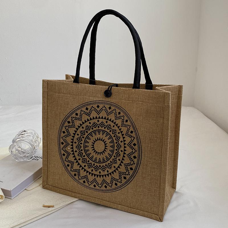 Женская модная льняная сумка-тоут большой вместимости 2024 - на одно плечо, подходит для студентов, в наличии