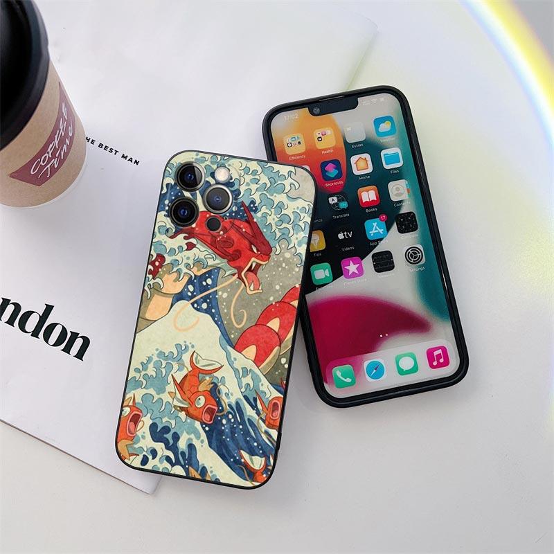 Чехол для телефона Hokusai Великая волна Аниме Дракон для iPhone 11 15 Pro Max Чехол Coque 14 Plus 13 Pro 12 11 X XR 8 SE Мягкий чехол из ТПУ