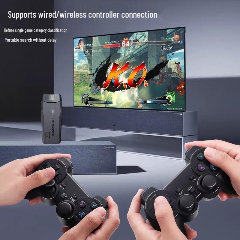 Игровая приставка в ретро-стиле 4K с двумя беспроводными контроллерами